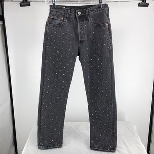 Levi’s 501 black studded jeans Size 25 x 26
